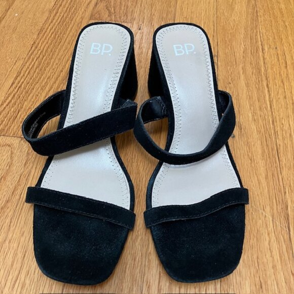 BP. Block heel black suede slide sandal size 5.5 - Picture 1 of 8